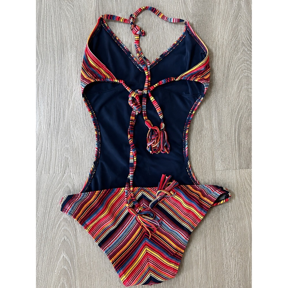 Roxy Multicolor Chevron One-Piece Swimsuit - Picture 3 of 4